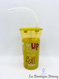 Gobelet Paille Winnie L'ourson Tigrou Disney Verre Plastique Vert Jaune Go Up When Things Fall Down -Disney gobelet paille winnie ourson tigrou go up when things fall down disney jaune verre plastique 1