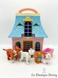 Ensemble De Jeu Figurines Les Aristochats Playset Disney Maison Transportable