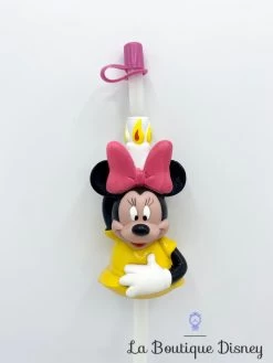 Paille Minnie Mouse Disney Plastique Relief 3D 35 Cm -Disney paille minnie mouse disney plastique noeud rose 1