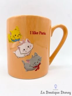Tasse Les Aristochats I Like Paris Disney Store 2016 Mug Toulouse Marie Berlioz Orange
