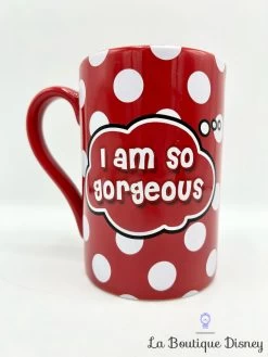 Tasse Minnie Mouse I Am So Gorgeous Disney Store 2014 Mug Rouge Pois -Disney tasse minnie mouse i am so gorgeous disney store 2014 mug rouge blanc 3