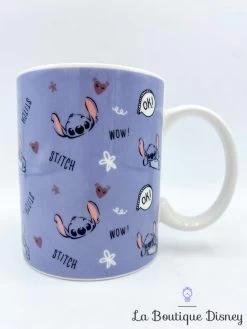 Tasse Stitch Disney Mug Lilo Et Stitch Wow Ok Bleu Violet -Disney tasse stitch violet ok disney mug rose bulles bd 2