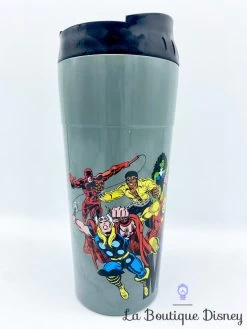 Thermos Super Héros Comics Marvel Disney Store Mug Voyage Gris -Disney thermos marvel comics super heros disney store mug voyage gris noir 2