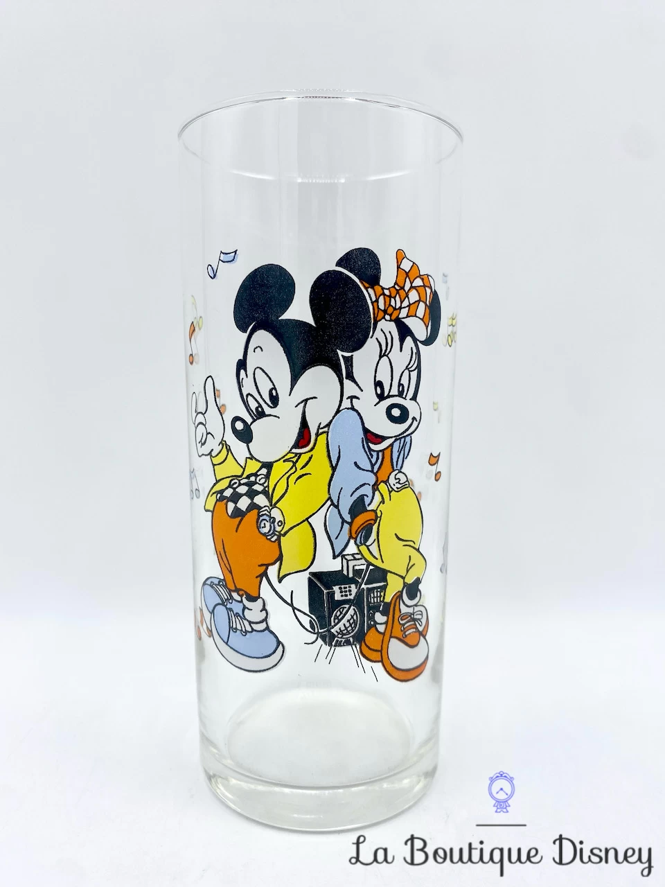 Verre Mickey Minnie Mouse Musique Disney Vintage Notes 3 Verre Mickey Minnie Mouse Musique Disney Vintage Notes